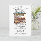農家市場レトロ素朴ヴィンテージブライダルシャワー 招待状 (スタンド正面)