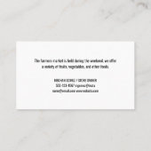 農家市場ロゴ | 生産する 名刺 (裏面)