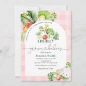 農家市場ローカル成長ベビーツインガール 招待状 (正面)