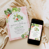 農家市場ローカル成長ベビーツインガール 招待状