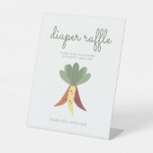 農家市場ローカル栽培おむつラッフルサイン 台座サイン (正面)