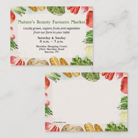 農家市場名刺 名刺 (正面/裏面)