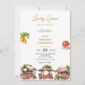 農家市場地元で栽培された野菜ベビーシャワー 招待状 (正面)