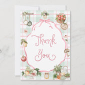 農家市場地元で育ったピンクの女の子の赤ちゃんシャワー サンキューカード (正面)
