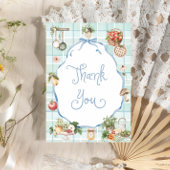 農家市場地元で育ったブルーボウ赤ちゃんシャワー サンキューカード