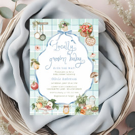 農家市場地元で育った男の子の赤ちゃんシャワー 招待状