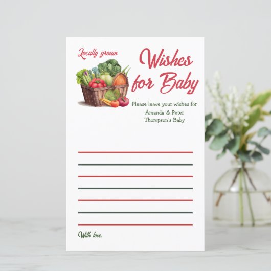 農家市場地元で育った赤ちゃんシャワーの願い (スタンド正面)