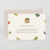 農家市場地元で育った赤ちゃんシャワーカスタム エンクロージャーカード (正面/裏面)