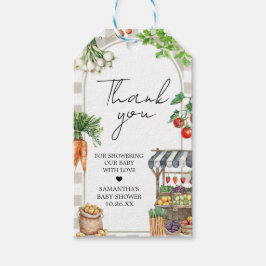 農家市場地元で育った赤ちゃんシャワーメッセージカード ギフトタグ
