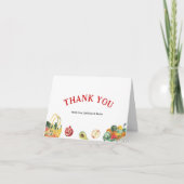 農家市場地元で育った赤ちゃんシャワー折り サンキューカード (正面)