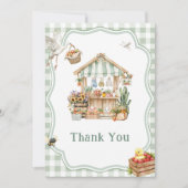 農家市場地元で育ったBohoベビーシャワー サンキューカード (正面)