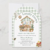 農家市場地元で育ったBohoベビーシャワー 招待状 (正面)