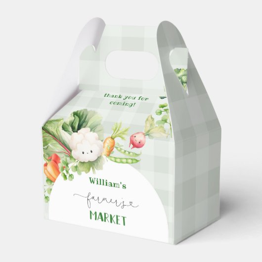 農家市場子供の誕生日パーティー フェイバーボックス (正面サイド)