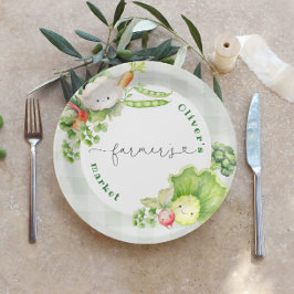 農家市場子供の誕生日パーティー ペーパープレート