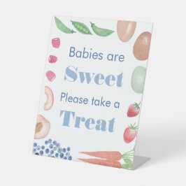 農家市場男の赤ちゃんシャワーお気に入りテーブル 台座サイン