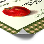 農家市場編集可能フライヤー（グリーンチェックApple） ポスター (角)