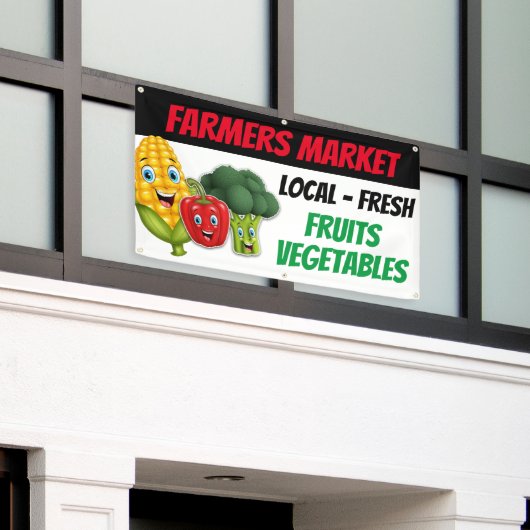 農家市場表示アイディア 横断幕 (ビルの外側)