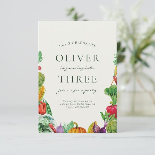 農家市場誕生日招待状と野菜 招待状 (スタンド正面)