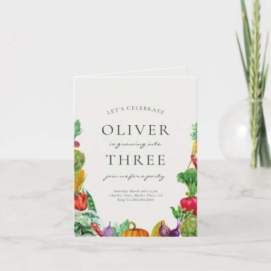 農家市場誕生日招待状ローカル 招待状 (正面)