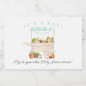 農家市場野菜スタンド赤ちゃんシャワー スパークリングワインラベル (シングルラベル)