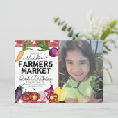 農家市場野菜フルーツ誕生日写真 招待状 (スタンド正面)