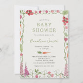 農家市場野菜フルーツ赤ちゃんシャワー 招待状 (正面)