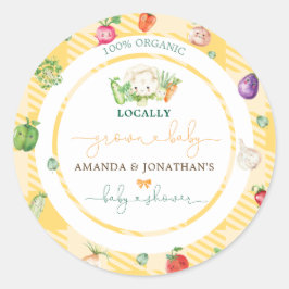 農家市場野菜ベビーシャワーイエロー ラウンドシール