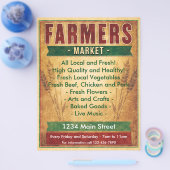 農家市場食べ地域 チラシ (シングル)