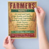 農家市場食べ地域 チラシ (手)