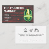 農家市場 | コーン | ウッド 名刺 (正面/裏面)