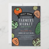 農家市場Chalkboard ViRtual Baby Shower 招待状 (正面)