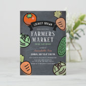 農家市場Chalkboard ViRtual Baby Shower 招待状 (スタンド正面)