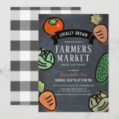 農家市場Chalkboard ViRtual Baby Shower 招待状 (正面/裏面)