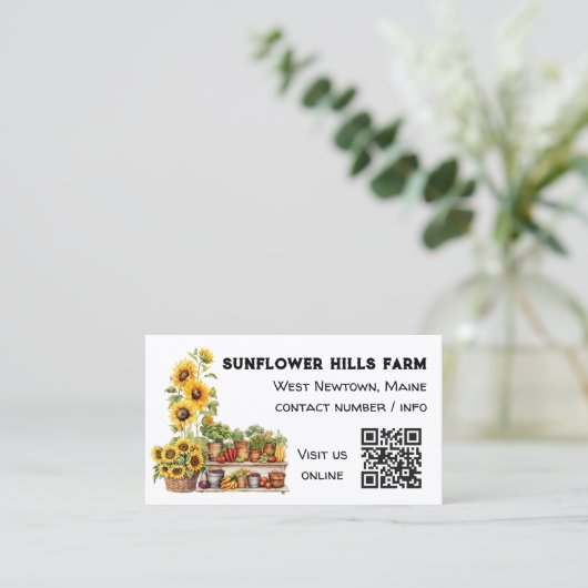 農家市場QRコード名刺 名刺 (スタンド正面)