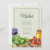 農家市場She's off the marketブライダルシャワー 招待状 (正面)