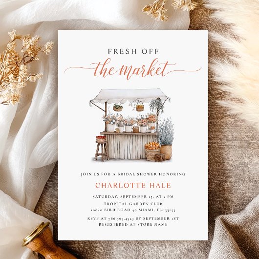 農家彼女は市場から外れているブライダルシャワー 招待状