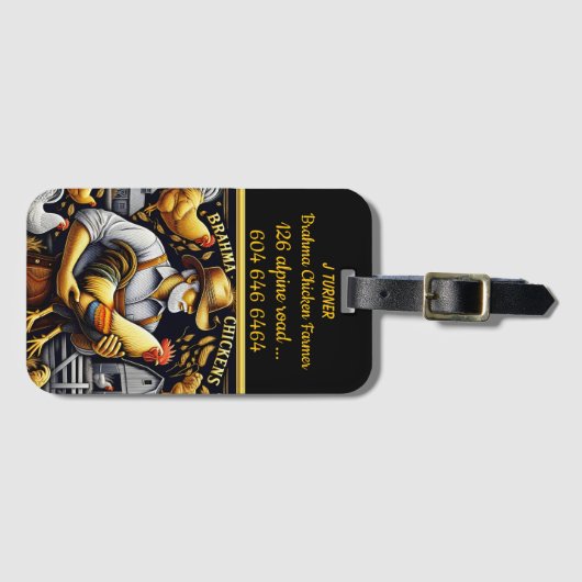 農家気にズfor Brahma Chickens at Dusk ラゲッジタグ (正面横)