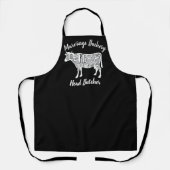 農家牛の肉肉切りアートスモールホルダー エプロン (正面)