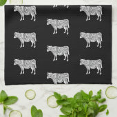 農家牛の肉肉切りアートスモールホルダー キッチンタオル (折り畳み)