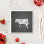 農家牛の肉肉切りアートスモールホルダー スタンダードカクテルナプキン (インサイチュ)