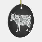 農家牛の肉肉切りアートスモールホルダー セラミックオーナメント (右)