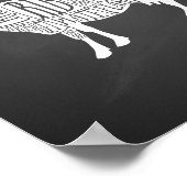 農家牛の肉肉切りアートスモールホルダー ポスター (角)