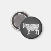 農家牛の肉肉切りアートスモールホルダー マグネット (正面/裏面)