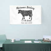 農家牛肉肉肉肉切りアート小型ホルダー 横断幕 (トレードショー)