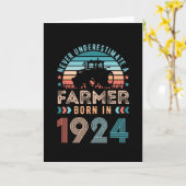 農家生まれ1924 100番目の誕生日農業ギフトレトロ カード (黄色い花)