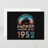 農家生まれ1952 70th誕生日農業ギフトレトロ ポストカード (正面/裏面)