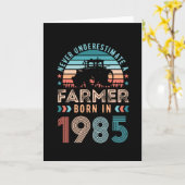 農家生まれ1985 40thバースデー農業ギフトレトロ カード (黄色い花)