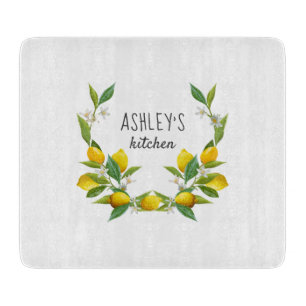 農家用水彩レモンパーソナライズされた カッティングボード