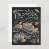 農家秋ハーベストチャックボード シーズンポストカード (正面/裏面)