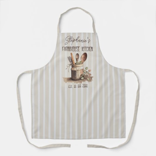 農家素朴の台所用品 エプロン (正面)